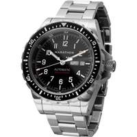 Tr&egrave;s grande montre automatique avec jour/date avec bracelet en acier inoxydable, Num&eacute;rique, &agrave; piles, 46 mm, Argent Equipex