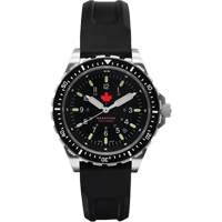 Tr&egrave;s grande montre &agrave; quartz pour plongeur avec feuille d'&eacute;rable rouge, Num&eacute;rique, &agrave; piles, 46 mm, Noir Equipex