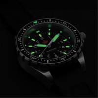 Tr&egrave;s grande montre &agrave; quartz pour plongeur avec feuille d'&eacute;rable rouge, Num&eacute;rique, &agrave; piles, 46 mm, Noir Equipex
