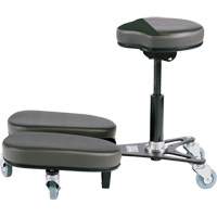 Chaise &agrave; genoux r&eacute;glable, Vinyle, Noir/gris Equipex