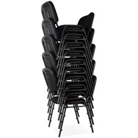 Stacking Chairs, Fabric, 32" High, 250 lbs. Capacity, Black Equipex