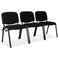 Stacking Chairs, Fabric, 32" High, 250 lbs. Capacity, Black Equipex