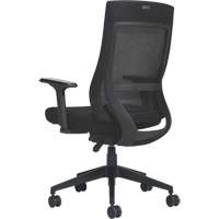 Chaise &agrave; dossier moyen avec m&eacute;canisme &agrave; basculement synchronis&eacute; &agrave; d&eacute;tection de poids , Mailles, Noir Equipex