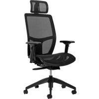 Chaise &agrave; dossier moyen avec m&eacute;canisme &agrave; basculement synchronis&eacute; &agrave; d&eacute;tection de poids Format+, Mailles, Noir, Capacit&eacute; 300 lb Equipex