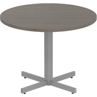 Newland Height-Adjustable Round Table, 36" L x 36" W x 29" H, 1" Top, Laminate, Brown Equipex
