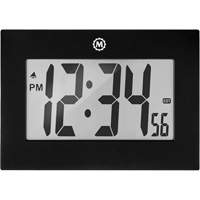 Horloge &agrave; grand cadre, Num&eacute;rique, &agrave; piles, 9" la x 1" p x 6,5" h, Noir Equipex