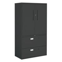Armoire Multi-Stor, Acier, 3 Tablettes, 65-1/4" h x 36" la x 18" P, Noir Equipex