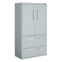 Armoire Multi-Stor, Acier, 3 Tablettes, 65-1/4" h x 36" la x 18" P, Gris Equipex