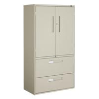 Armoire Multi-Stor, Acier, 3 Tablettes, 65-1/4" h x 36" la x 18" P, Beige Equipex