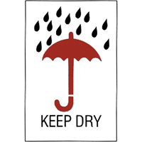 "Keep Dry" Special Handling Labels, 6" L x 4" W, Red on White Equipex