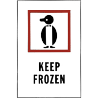 "Keep Frozen" Special Handling Labels, 6" L x 4" W, Red on White Equipex