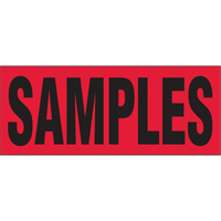 &eacute;tiquettes pour traitement sp&eacute;cial Samples, 5" lo x 2" la, Noir/rouge Equipex