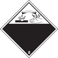 TDG Shipping Labels, Class 8, Corrosives, Vinyl Equipex