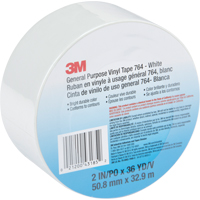 Ruban en vinyle &agrave; usage g&eacute;n&eacute;ral 764, 48 mm (2") la x 32,9 m (108') lo, Blanc Equipex