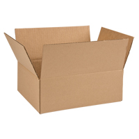 Boîte en carton ondul&eacute;, 12" lo x 9" la x 4" h, ondulations C Equipex