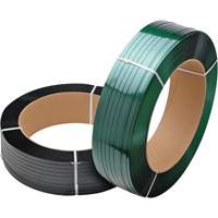 Feuillard vert, Polyester, 5/8" la x 3800' lo, Vert, Calibre Manuel Equipex