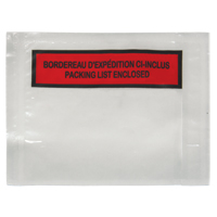 Packing List Envelope, 4-1/2" L x 5-1/2" W, Backloading Style Equipex