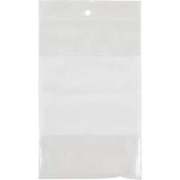 Sacs en poly avec espace inscriptible blanc, Refermable, 6" x 4", 2 mils Equipex