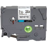 TZe Flexible Tape Cartridge, 9 mm x 26'/8 m, Black on White Equipex