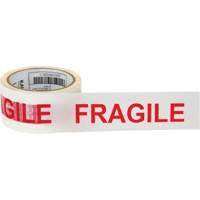 Ruban d'emballage Fragile, Adh&eacute;sif Thermofusible, 2 mils, 48 mm (2") x 100 m (328') Equipex