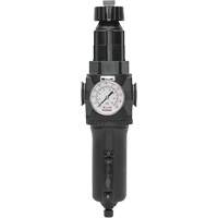 Filtre/r&eacute;gulateur drain manuel avec bol en m&eacute;tal et manom&egrave;tre Modulair 400, 1/2" NPT, 200 psi, Capacit&eacute; de 9,1 oz liq. Equipex