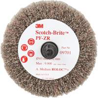 Scotch-Brite Roloc Cut and Polish Flap Brush, PF-ZR, Aluminum Oxide, Medium Grit, 2-1/2" x 1-1/4" Equipex
