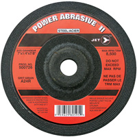 A24R POWER ABRASIVE Grinding Wheel, 7" x 1/4", 7/8" Arbor, Type T27 Equipex