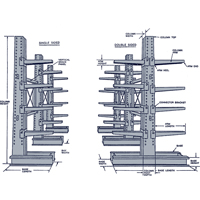 Cantilever Column, Single Sided, 4" W x 10' H Equipex