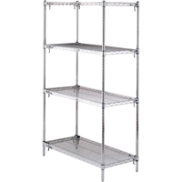 ETAGERE,4 TABL18X36X63,CHROME,800LB/TABL., Tiers 4, 36" la x 63" h x 18" p Equipex