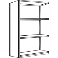 Interlok Shelving Unit, Steel, Boltless, 800 lbs. Capacity, 36" W x 88" H x 24" D Equipex