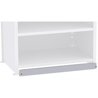 Plaque de base/façade pour rangement de bacs sur rayonnage enclenchable Interlok Equipex