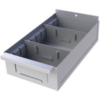 Interlok Boltless Shelving Shelf Box, Steel, 5-5/8" W x 18" D x 4-3/4" H, Grey Equipex