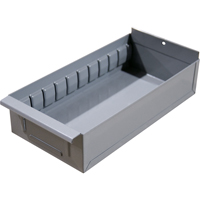 Interlok Boltless Shelving Shelf Box, Steel, 5-5/8" W x 18" D x 4-3/4" H, Grey Equipex