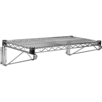 Wall Mount Wire Shelving Kit, Single Bracket, 200 lbs. Capacity, 14" D Equipex