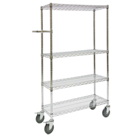 Push Cart, Chrome Plated, 30" x 60" x 14", 800 lbs. Capacity Equipex