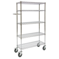 Push Cart, Chrome Plated, 30' x 60" x 14", 800 lbs. Capacity Equipex