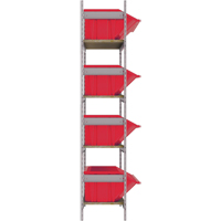 Wide Span Shelving with Jumbo Plastic Bins, Steel, Boltless, 800 lbs. Capacity, 66" W x 72" H x 18" D Equipex