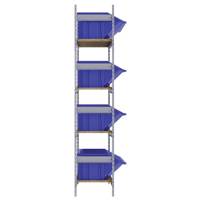 Wide Span Shelving with Jumbo Plastic Bins, Steel, Boltless, 800 lbs. Capacity, 66" W x 72" H x 18" D Equipex