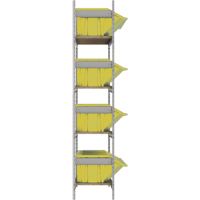 Wide Span Shelving with Jumbo Plastic Bins, Steel, Boltless, 800 lbs. Capacity, 66" W x 72" H x 18" D Equipex
