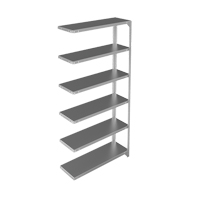 Shelving Unit, Galvanized Steel, Slotted Angle, 400 lbs. Capacity, 36" W x 72" H x 12" D Equipex