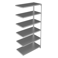Shelving Unit, Galvanized Steel, Slotted Angle, 400 lbs. Capacity, 36" W x 72" H x 18" D Equipex