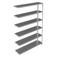 Shelving Unit, Galvanized Steel, Slotted Angle, 300 lbs. Capacity, 48" W x 72" H x 12" D Equipex