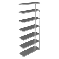 Shelving Unit, Galvanized Steel, Slotted Angle, 400 lbs. Capacity, 36" W x 84" H x 12" D Equipex