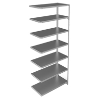 Shelving Unit, Galvanized Steel, Slotted Angle, 400 lbs. Capacity, 36" W x 84" H x 18" D Equipex