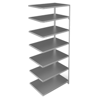 Shelving Unit, Galvanized Steel, Slotted Angle, 400 lbs. Capacity, 36" W x 84" H x 24" D Equipex