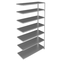 Shelving Unit, Galvanized Steel, Slotted Angle, 275 lbs. Capacity, 48" W x 84" H x 18" D Equipex