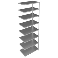 Shelving Unit, Galvanized Steel, Slotted Angle, 400 lbs. Capacity, 36" W x 96" H x 18" D Equipex