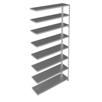 Shelving Unit, Galvanized Steel, Slotted Angle, 300 lbs. Capacity, 48" W x 96" H x 12" D Equipex