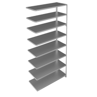 Shelving Unit, Galvanized Steel, Slotted Angle, 275 lbs. Capacity, 48" W x 96" H x 18" D Equipex
