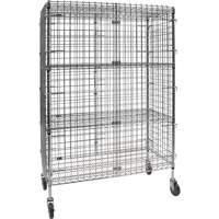 Security Cart, Chrome Plated, 48" x 69" x 24", 500 lbs. Capacity Equipex